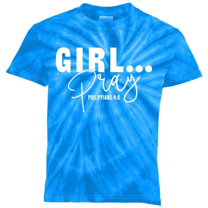 Pray Philippians 4:6 Inspirational Christian Design Great Gift Kids Tie-Dye T-Shirt