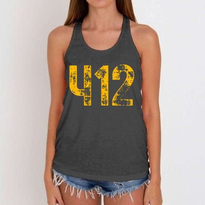 Pittsburgh Pennsylvania 412 Steel City Home Pride Women's Knotted Racerback Tank