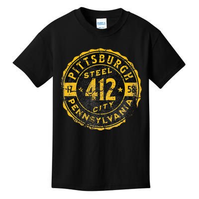 Pittsburgh Pennsylvania 412 Sl City Home Vintage Kids T-Shirt