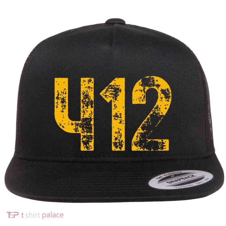 Pittsburgh Pennsylvania 412 Sl City Home Pride Flat Bill Trucker Hat