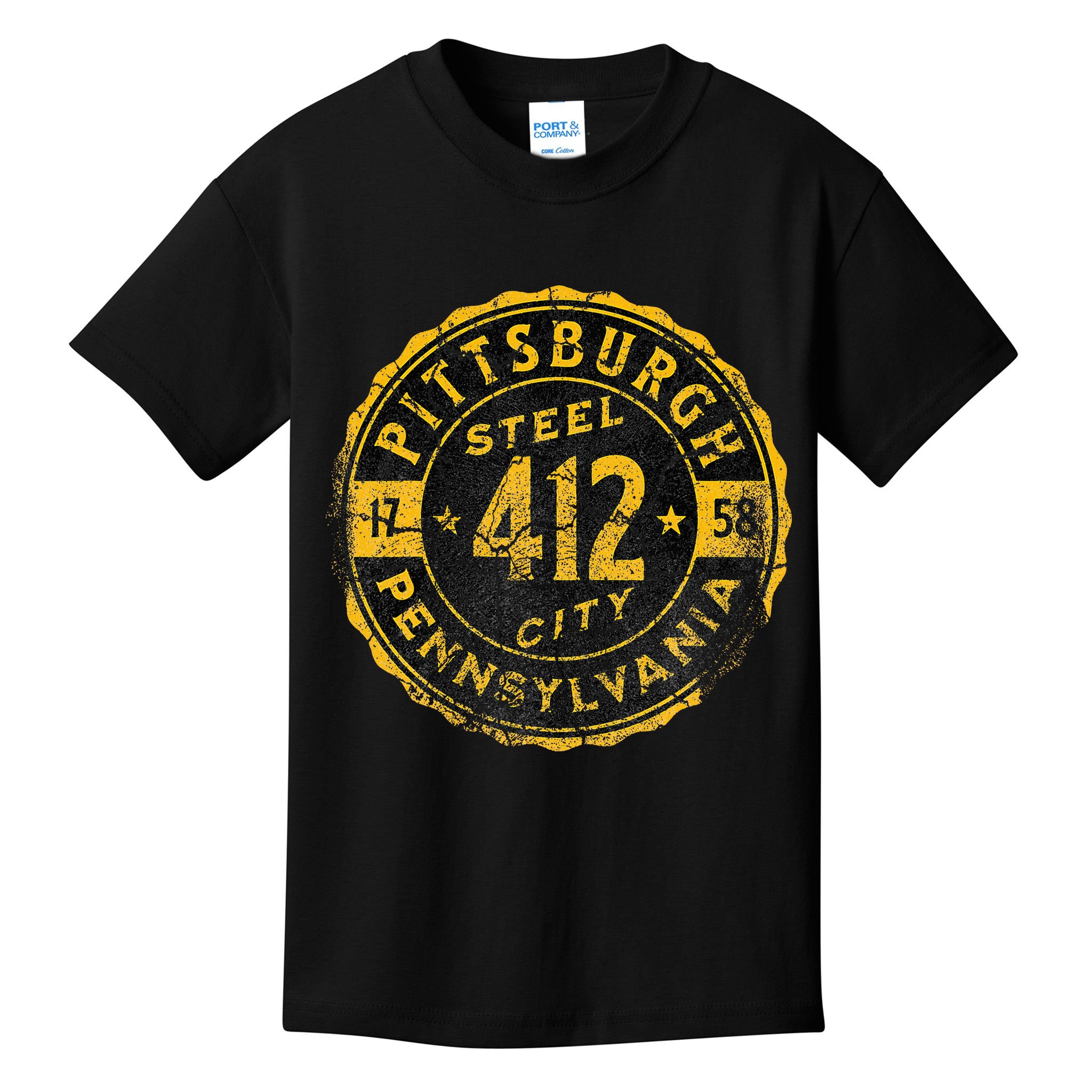 Pittsburgh Pennsylvania 412 Steel City Home Kids T-Shirt