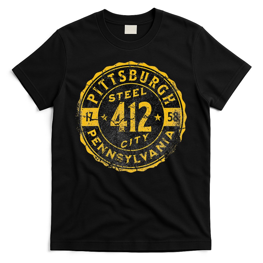 Pittsburgh Pennsylvania 412 Steel City Home Vintage T-Shirt