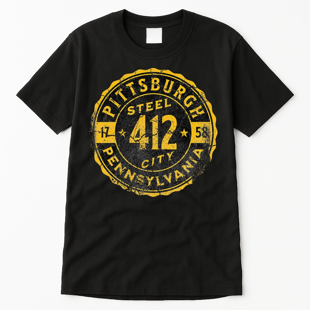 Pittsburgh Pennsylvania 412 Steel City Home Vintage Tall T-Shirt