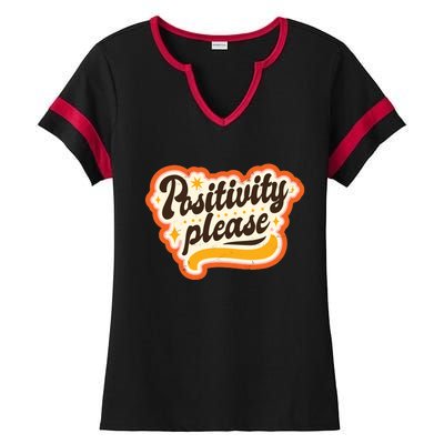 Positivity Please Ladies Halftime Notch Neck Tee