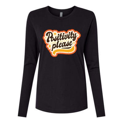 Positivity Please Womens Cotton Relaxed Long Sleeve T-Shirt