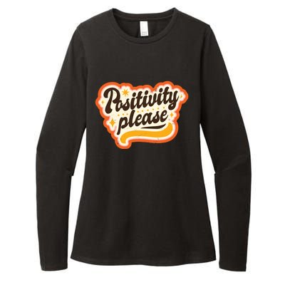 Positivity Please Womens CVC Long Sleeve Shirt