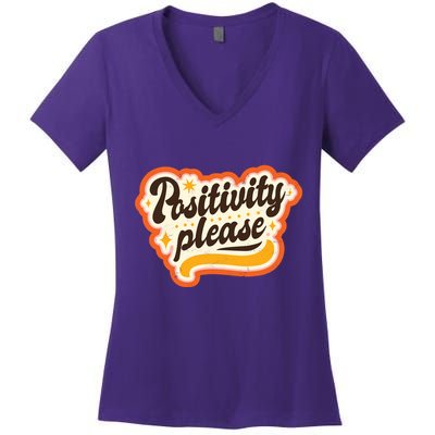 Positivity Please Women's V-Neck T-Shirt