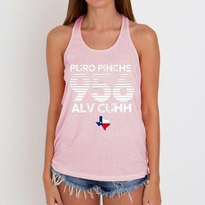 Puro Pinche 956 Alv Cuhh Texas Women's Knotted Racerback Tank