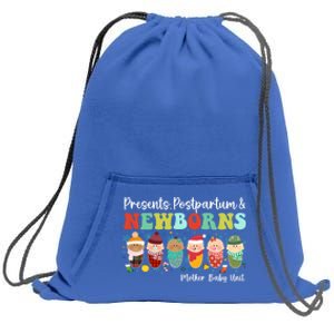 Presents Postpartum And Newborns Mother Nurse Christmas Gift Sweatshirt Cinch Pack Bag