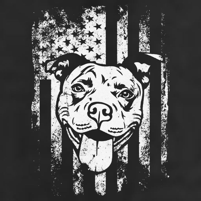 Patriotic Pitbull American Flag Dog Lover 7 Panel Mesh Trucker Snapback Hat