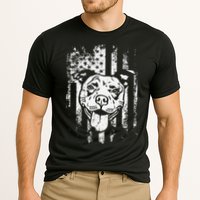 Patriotic Pitbull American Flag Dog Lover Cooling Performance Crew T-Shirt