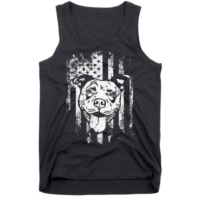 Patriotic Pitbull American Flag Dog Lover Tank Top
