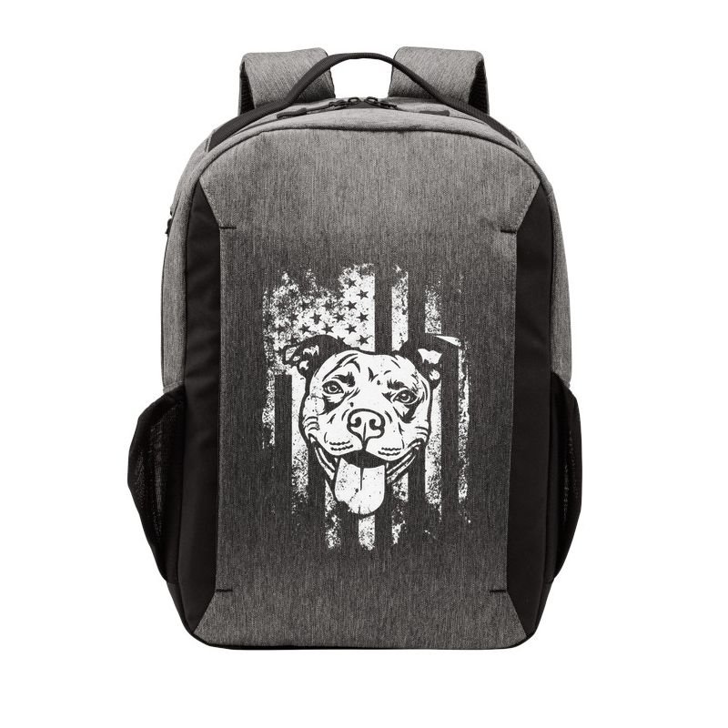 Patriotic Pitbull American Flag Dog Lover Vector Backpack