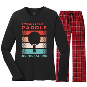 Ping Pong And Table Tennis Gifts For Ping Pongs Women's Long Sleeve Flannel Pajama Set 