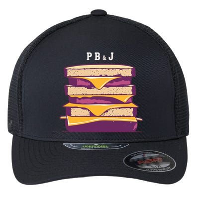 Pretty Pb And J Sandwich With Creamy Peanut Butter And Jelly Gift Flexfit Unipanel Trucker Cap