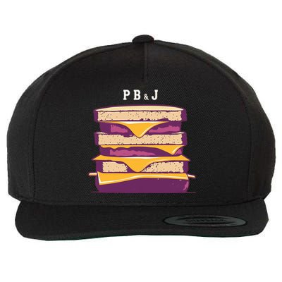 Pretty Pb And J Sandwich With Creamy Peanut Butter And Jelly Gift Wool Snapback Cap