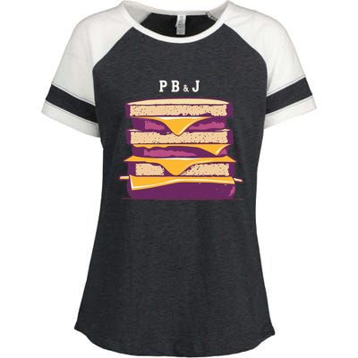 Pretty Pb And J Sandwich With Creamy Peanut Butter And Jelly Gift Enza Ladies Jersey Colorblock Tee