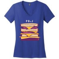 Pretty Pb And J Sandwich With Creamy Peanut Butter And Jelly Gift Women's V-Neck T-Shirt