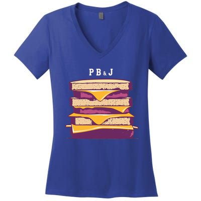 Pretty Pb And J Sandwich With Creamy Peanut Butter And Jelly Gift Women's V-Neck T-Shirt