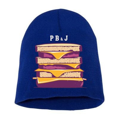 Pretty Pb And J Sandwich With Creamy Peanut Butter And Jelly Gift Short Acrylic Beanie