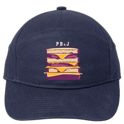 Pretty Pb And J Sandwich With Creamy Peanut Butter And Jelly Gift 7-Panel Snapback Hat