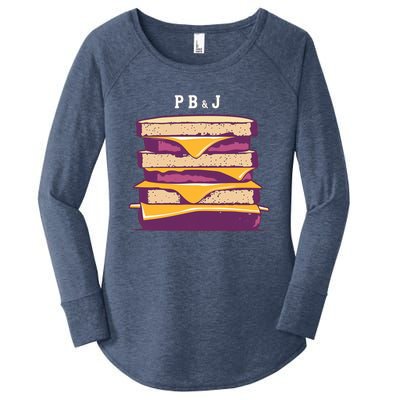 Pretty Pb And J Sandwich With Creamy Peanut Butter And Jelly Gift Women's Perfect Tri Tunic Long Sleeve Shirt