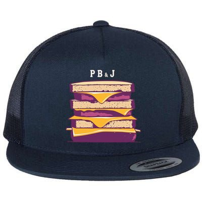 Pretty Pb And J Sandwich With Creamy Peanut Butter And Jelly Gift Flat Bill Trucker Hat