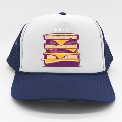 Pretty Pb And J Sandwich With Creamy Peanut Butter And Jelly Gift Trucker Hat