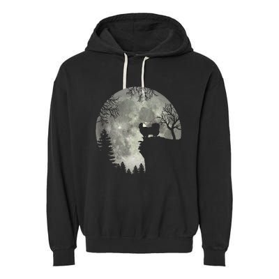 Pekingese Pekinese And Moon Halloween Garment-Dyed Fleece Hoodie