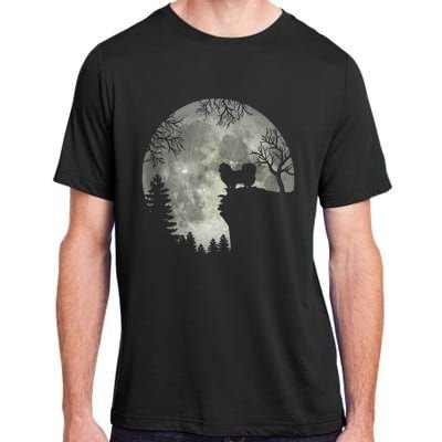 Pekingese Pekinese And Moon Halloween Adult ChromaSoft Performance T-Shirt