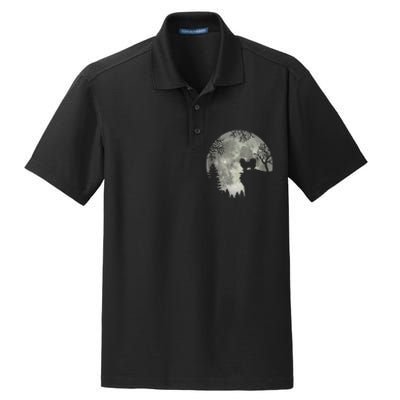 Pekingese Pekinese And Moon Halloween Dry Zone Grid Polo