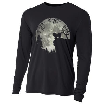 Pekingese Pekinese And Moon Halloween Cooling Performance Long Sleeve Crew