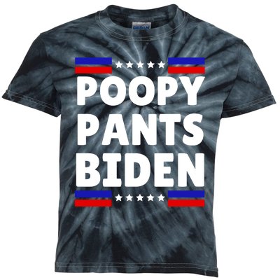 Poopy Pants Anti Biden Bathroom Accident Trump 2024 Election Kids Tie-Dye T-Shirt