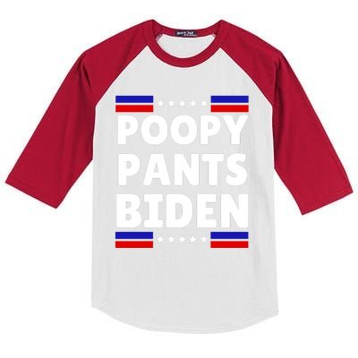 Poopy Pants Anti Biden Bathroom Accident Trump 2024 Election Kids Colorblock Raglan Jersey