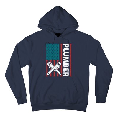 Plumber Patriotic American Flag Funny Plumber Hoodie