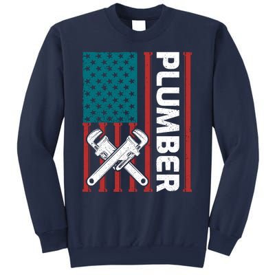 Plumber Patriotic American Flag Funny Plumber Sweatshirt