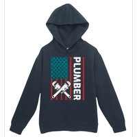 Plumber Patriotic American Flag Funny Plumber Urban Pullover Hoodie