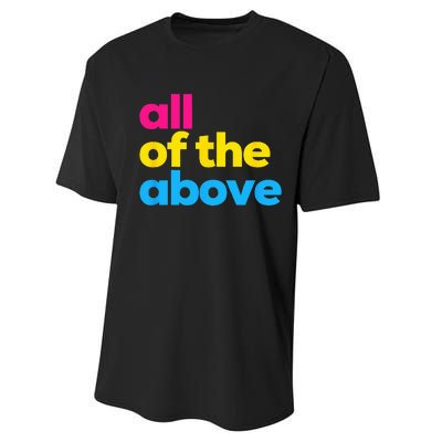 Pansexual Pride All of the Above LGBTQ Pan Flag Funny LGBT Performance Sprint T-Shirt