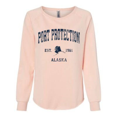 Port Protection Alaska Ak Vintage Athletic Womens California Wash Sweatshirt