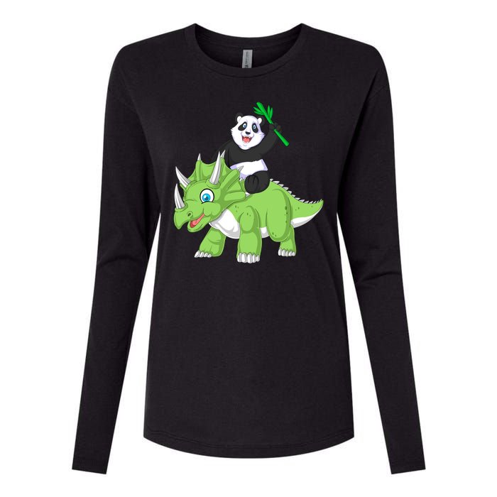 Panda Womens Cotton Relaxed Long Sleeve T-Shirt