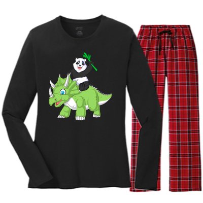 Panda Women's Long Sleeve Flannel Pajama Set 