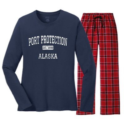 Port Protection Alaska AK Vintage Women's Long Sleeve Flannel Pajama Set 