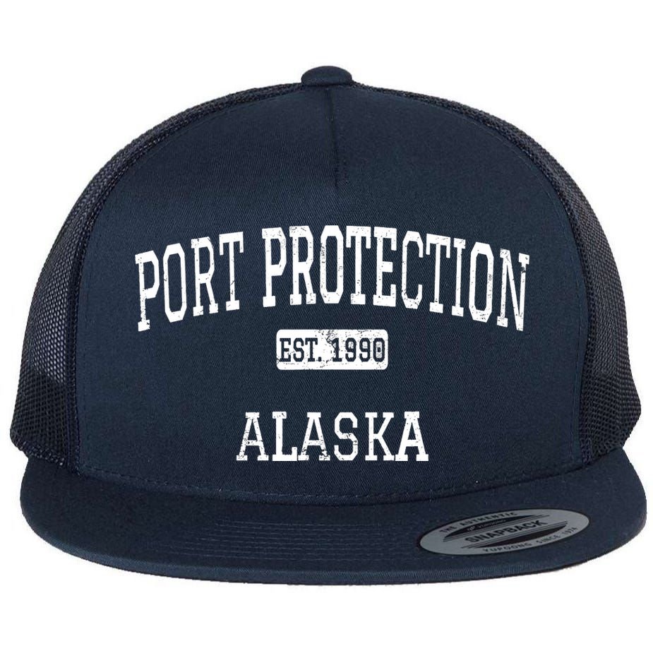 Port Protection Alaska AK Vintage Flat Bill Trucker Hat