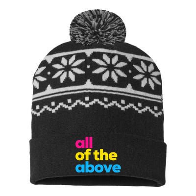 Pansexual Pride All Of The Above LGBTQ Pan Flag Funny LGBT USA-Made Snowflake Beanie