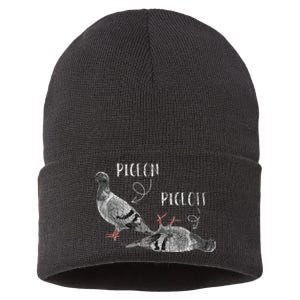 Pigeon Pigeoff Apparel Pigeon Owner Lover Funny Gift Sustainable Knit Beanie