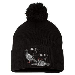 Pigeon Pigeoff Apparel Pigeon Owner Lover Funny Gift Pom Pom 12in Knit Beanie