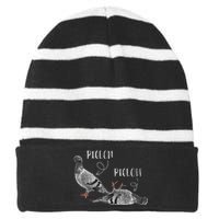 Pigeon Pigeoff Apparel Pigeon Owner Lover Funny Gift Striped Beanie with Solid Band