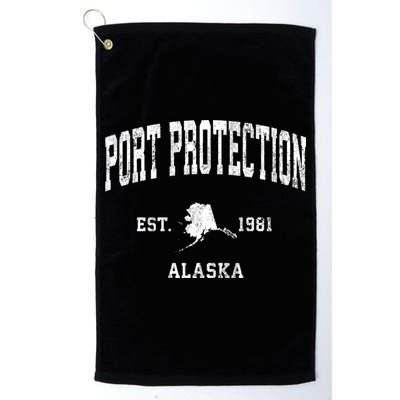 Port Protection Alaska Ak Vintage Established Athletic Sports Design Golf Towel
