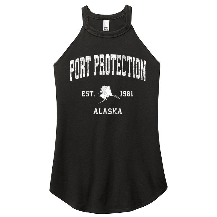 Port Protection Alaska Ak Vintage Established Athletic Sports Design Women's Perfect Tri Rocker Tank