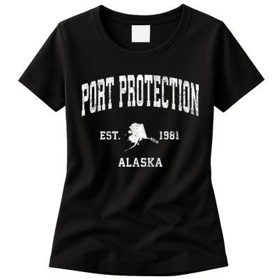 Port Protection Alaska Ak Vintage Established Athletic Sports Design Womens T-Shirt